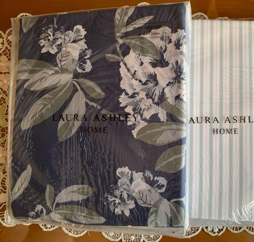 新品ローラアシュレイアデリーンシースプレイ掛け布団カバーデュベカバーネイビー花柄