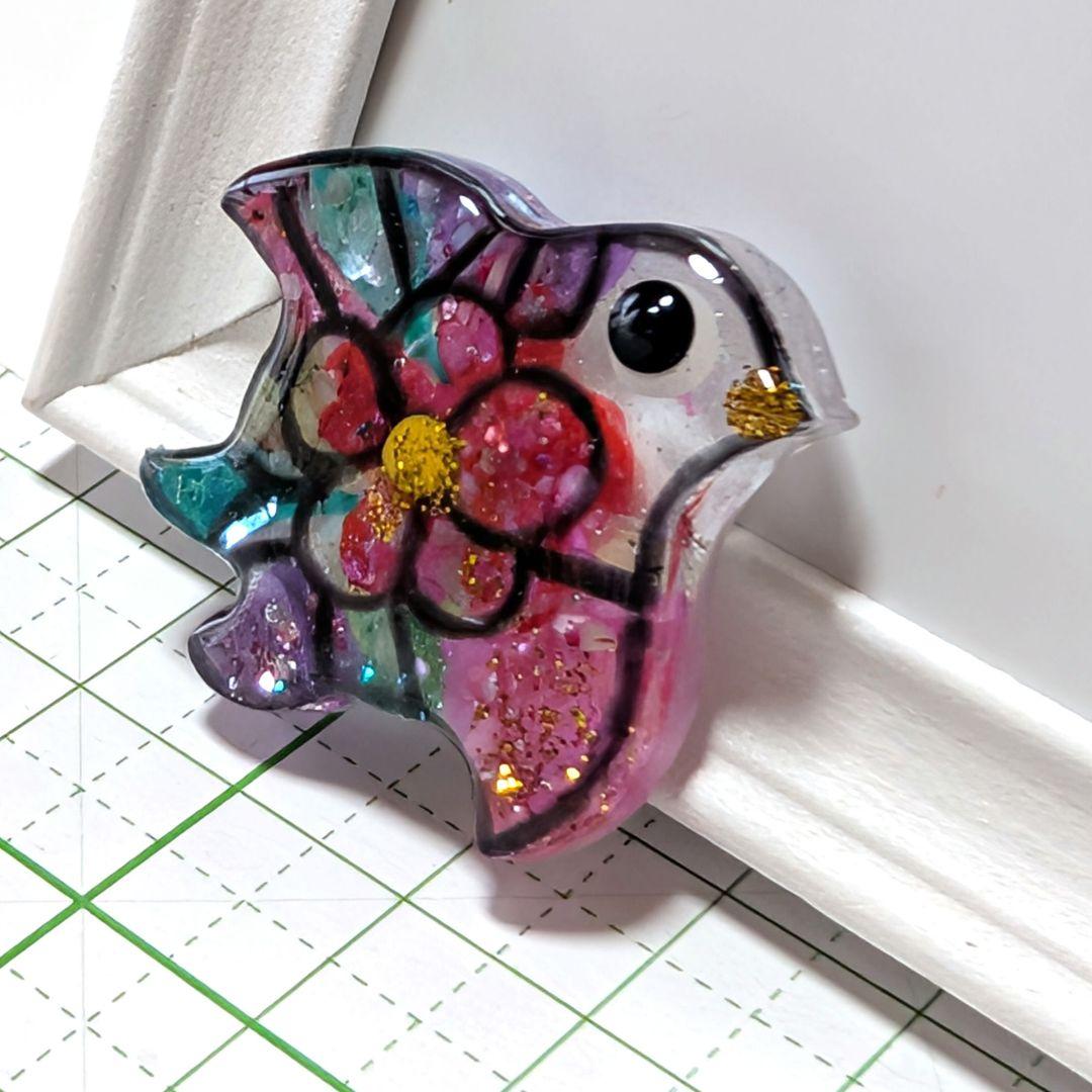 千鳥 レジンヘアゴム 花 ステンドグラス - メルカリ