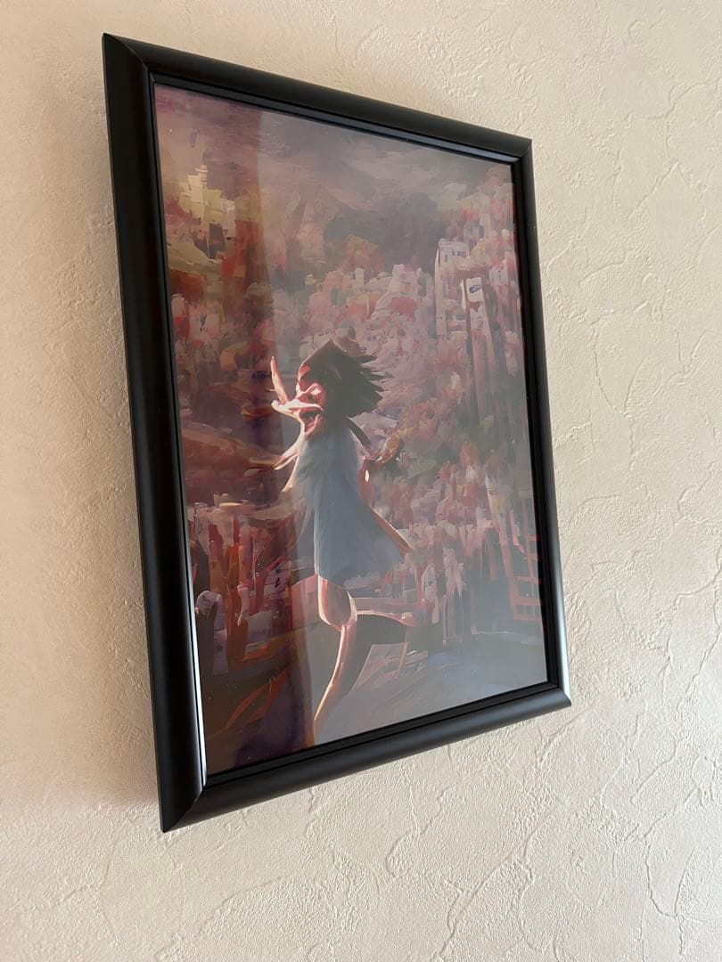 絵画、デジタルアート、風の妖精の少女　版画　写真