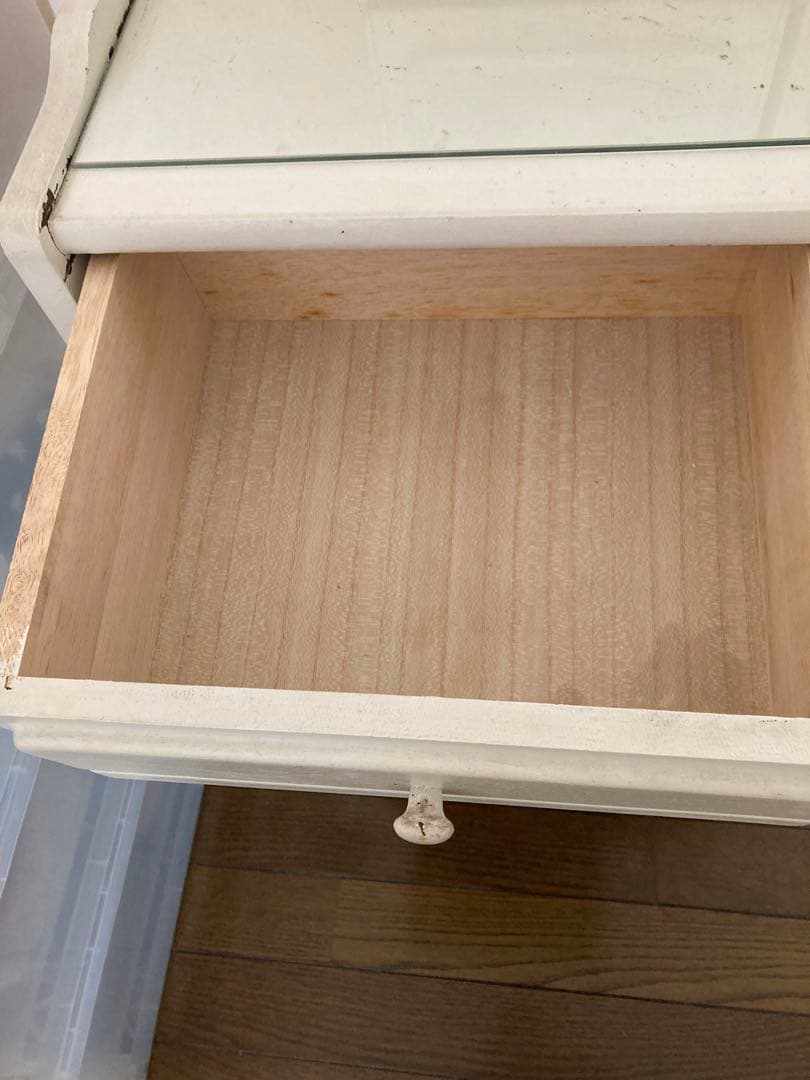 レトロ　ホワイト三面鏡ドレッサー