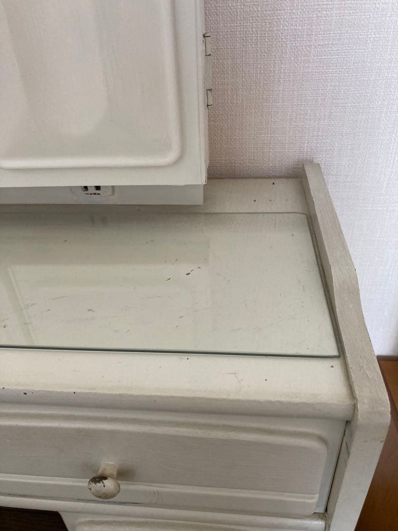 レトロ　ホワイト三面鏡ドレッサー