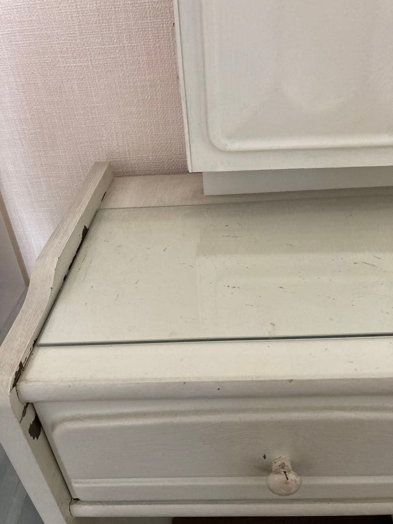 レトロ　ホワイト三面鏡ドレッサー