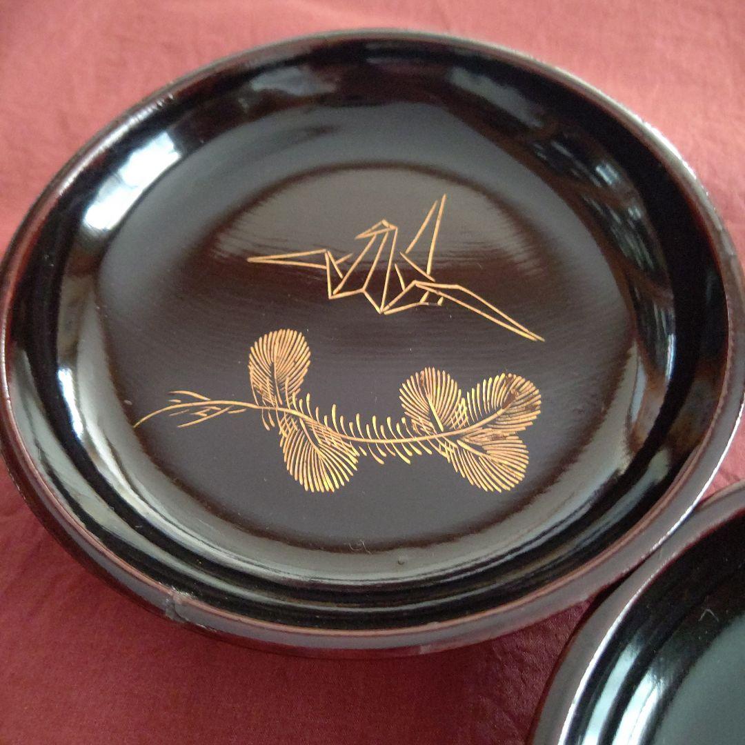 輪島塗 沈金銘々皿5枚 若松と鶴 - メルカリ