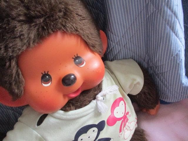 モンチッチぬいぐるみ2体 LOTTE☆Sekiguchi/赤いスタイ もんちっち