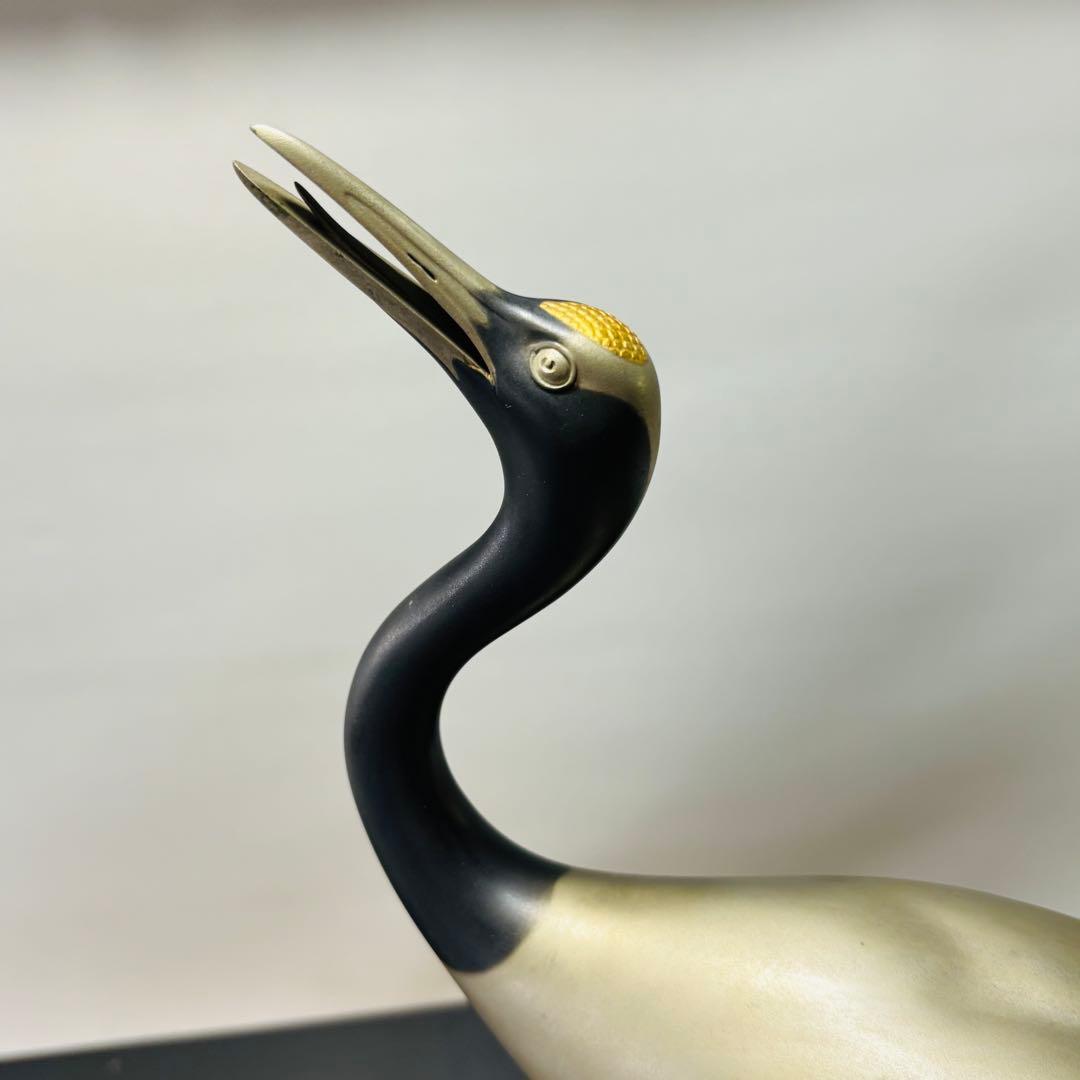 加納晴雲 白銅双鶴置物 インテリア 美術品 骨董品