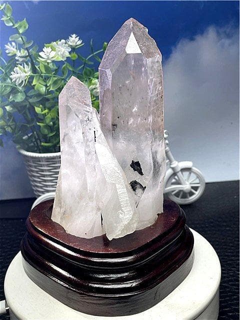 ◇超強いパワーヒマラヤ産(藍針入り)天然水晶クラスターB89B6/278B55C