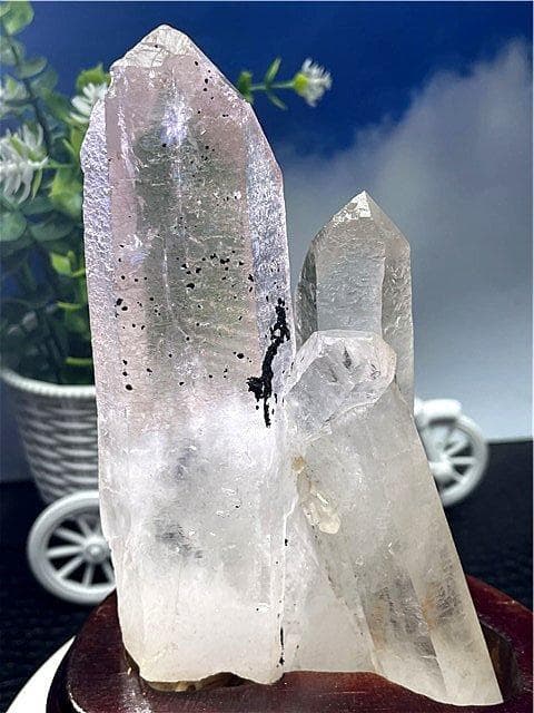 ◇超強いパワーヒマラヤ産(藍針入り)天然水晶クラスターB89B6/278B55C