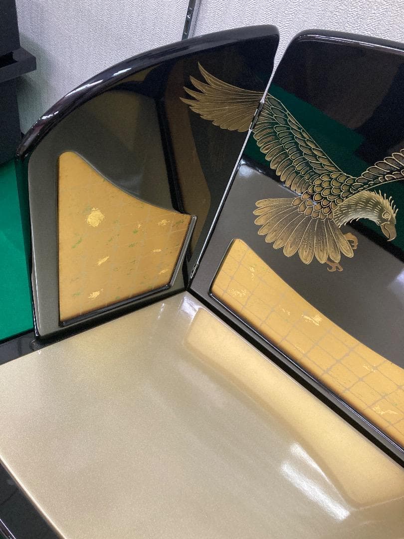 E32 五月人形屏風と台　兜飾り台屏風　五月兜　5月人形兜台　五月初節句