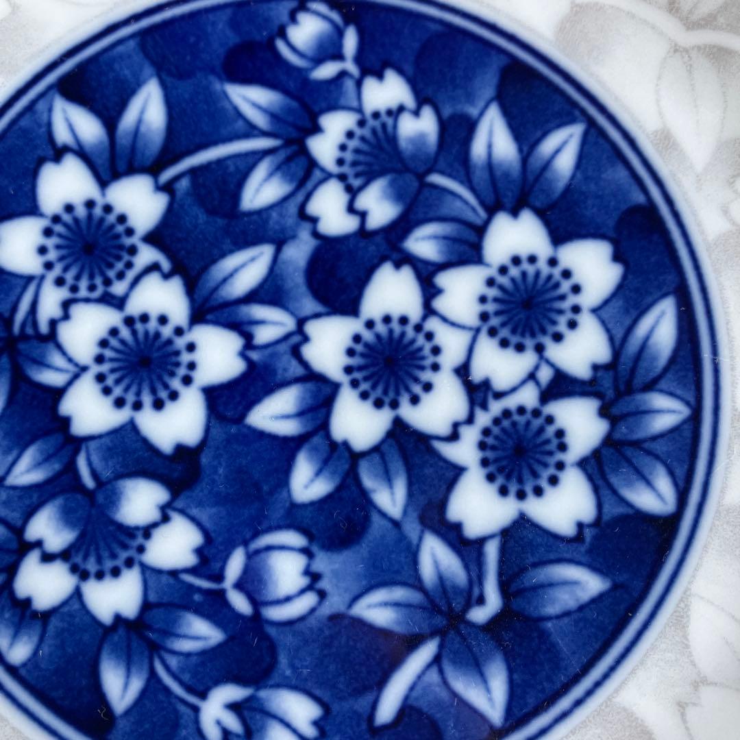 3F 【有田焼】西山窯 桜詰め 染付 盛り皿 中皿 和食器 華やか