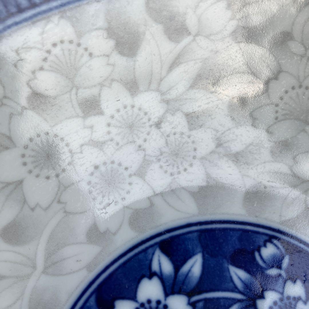 3F 【有田焼】西山窯 桜詰め 染付 盛り皿 中皿 和食器 華やか