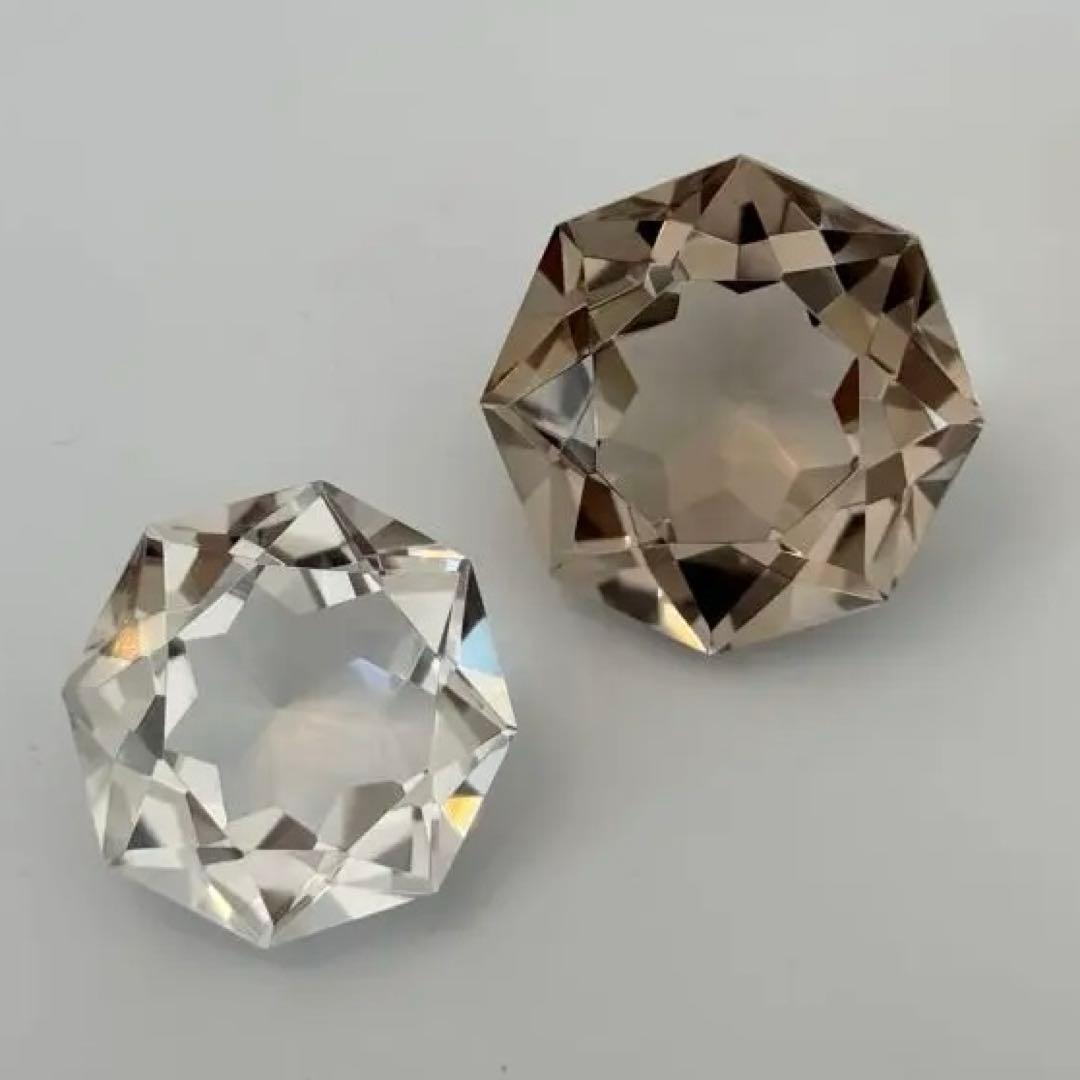 高品質/ダイヤモンドファセットカット/スモーキークォーツ/水晶