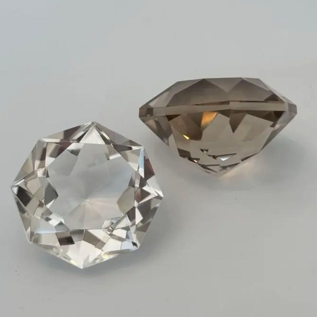 高品質/ダイヤモンドファセットカット/スモーキークォーツ/水晶