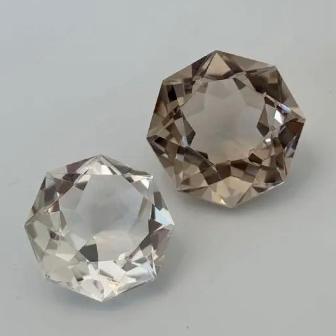 高品質/ダイヤモンドファセットカット/スモーキークォーツ/水晶