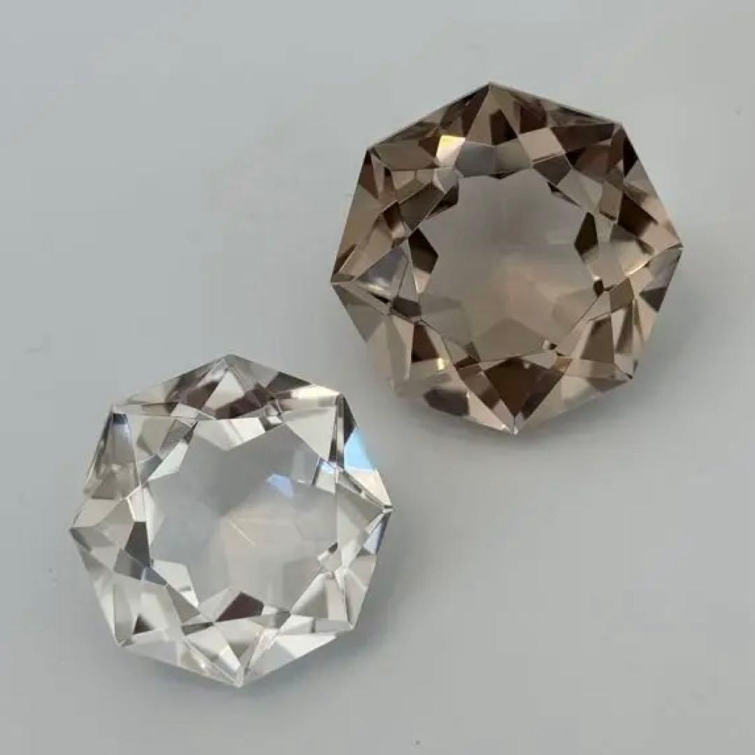 高品質/ダイヤモンドファセットカット/スモーキークォーツ/水晶