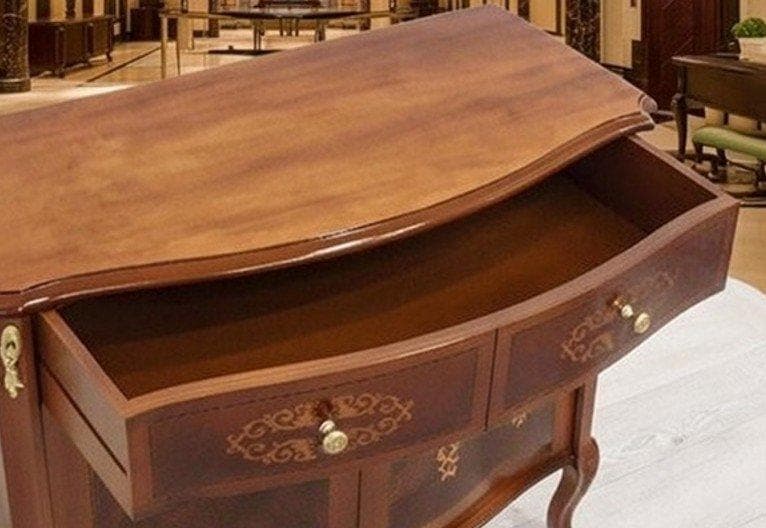 イタリア サイドボード 象嵌 ネコ脚 クラシック アンティーク 姫系 4303