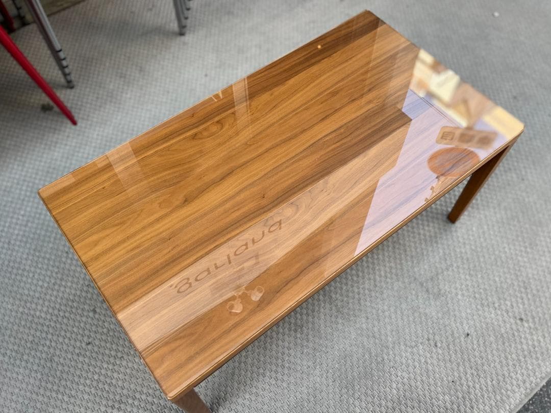 現行モデル☆カリモク家具／TU3544／ローテーブル／ウォールナット／ガラス天板