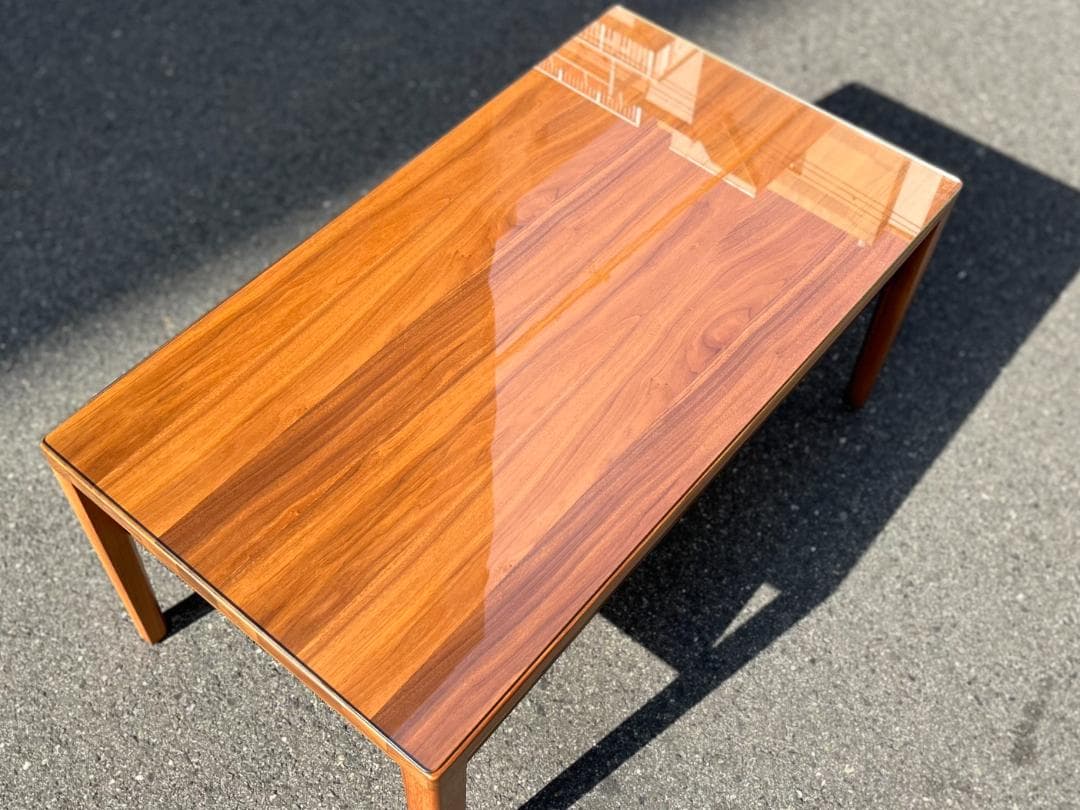 現行モデル☆カリモク家具／TU3544／ローテーブル／ウォールナット／ガラス天板