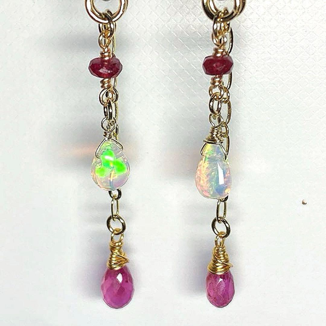 【秋gem】プレシャスオパール☆天然石ピアス