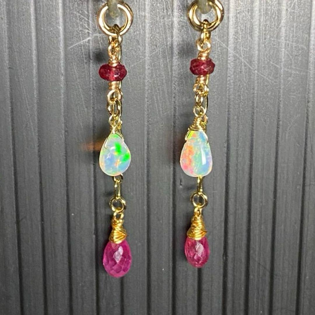 【秋gem】プレシャスオパール☆天然石ピアス