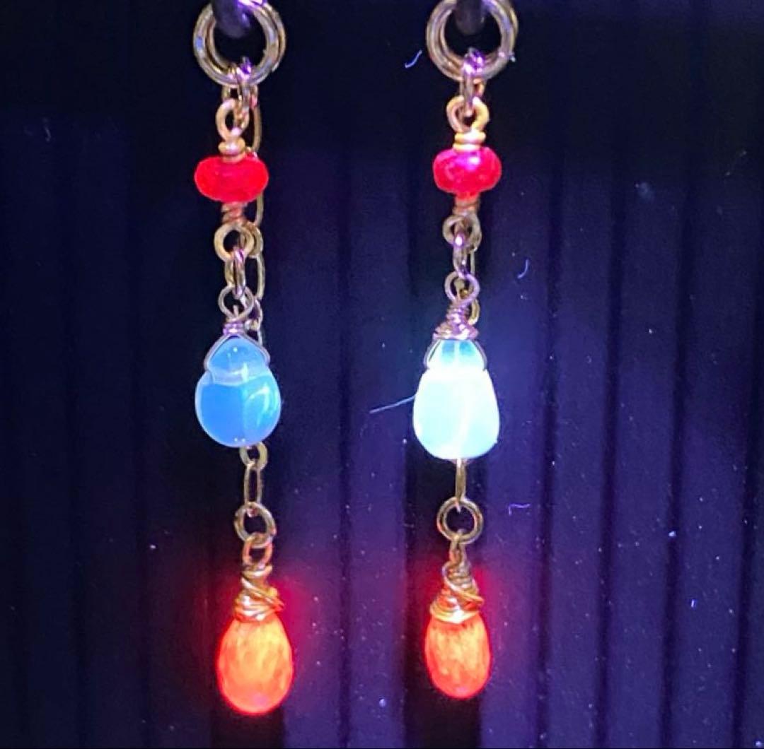 【秋gem】プレシャスオパール☆天然石ピアス