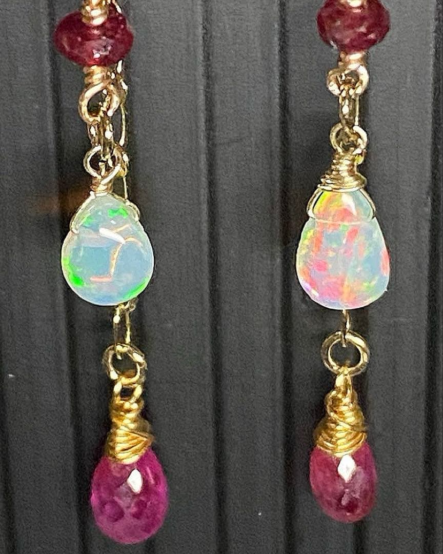 【秋gem】プレシャスオパール☆天然石ピアス