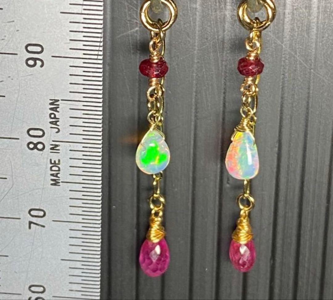 【秋gem】プレシャスオパール☆天然石ピアス