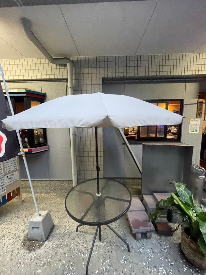 ホワイト ガーデンパラソル テーブル
