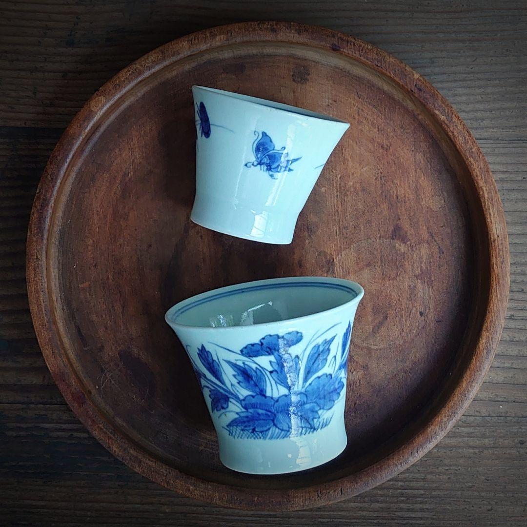 【ご成約】花縁乳白 プレスガラス 和ガラス 氷コップ と骨董の器 おまとめ