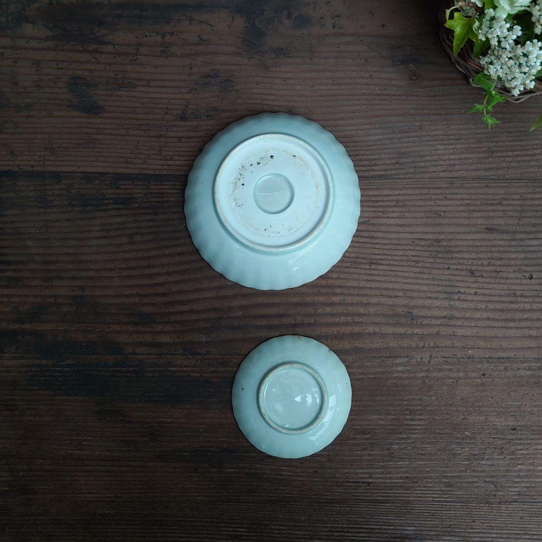 【ご成約】花縁乳白 プレスガラス 和ガラス 氷コップ と骨董の器 おまとめ