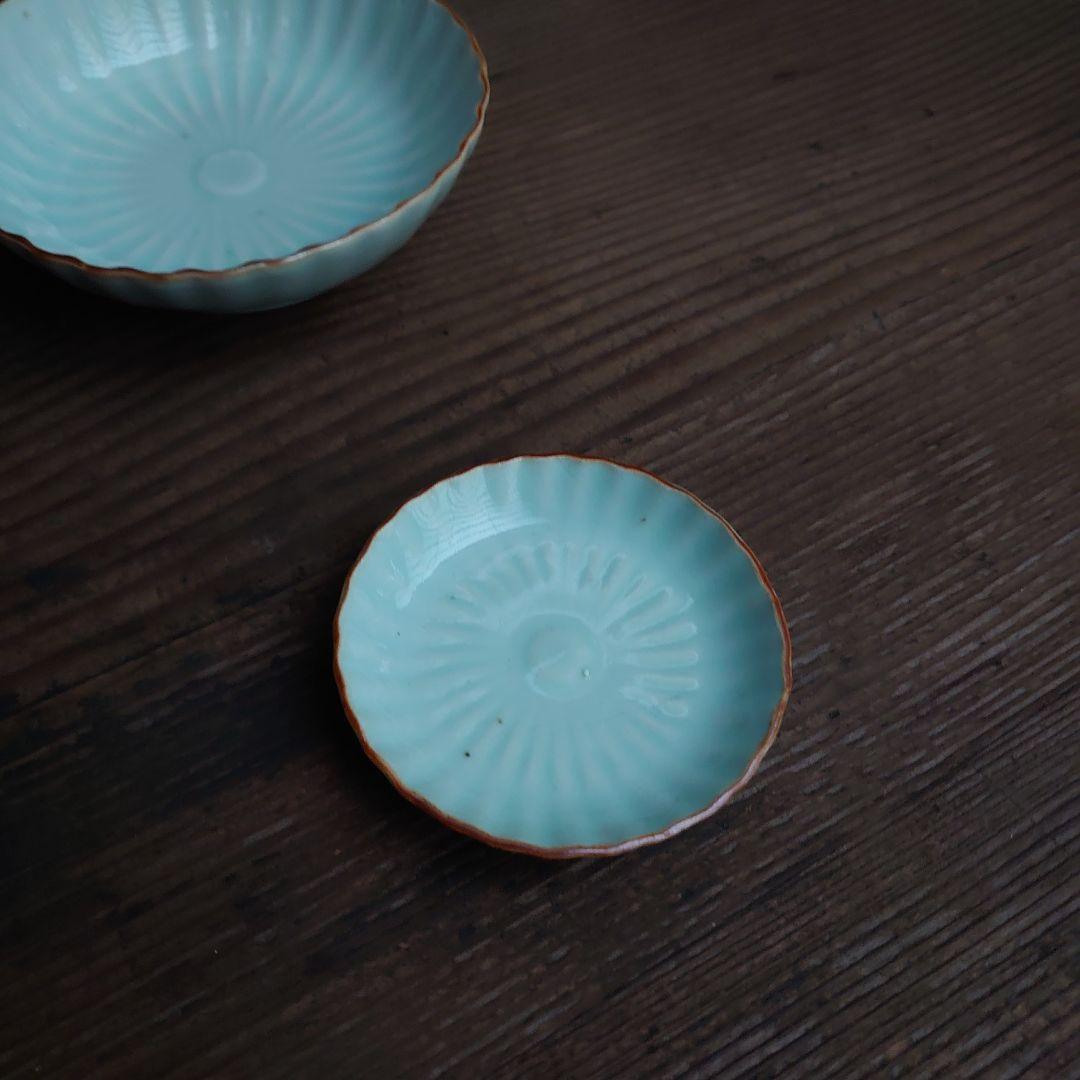 【ご成約】花縁乳白 プレスガラス 和ガラス 氷コップ と骨董の器 おまとめ