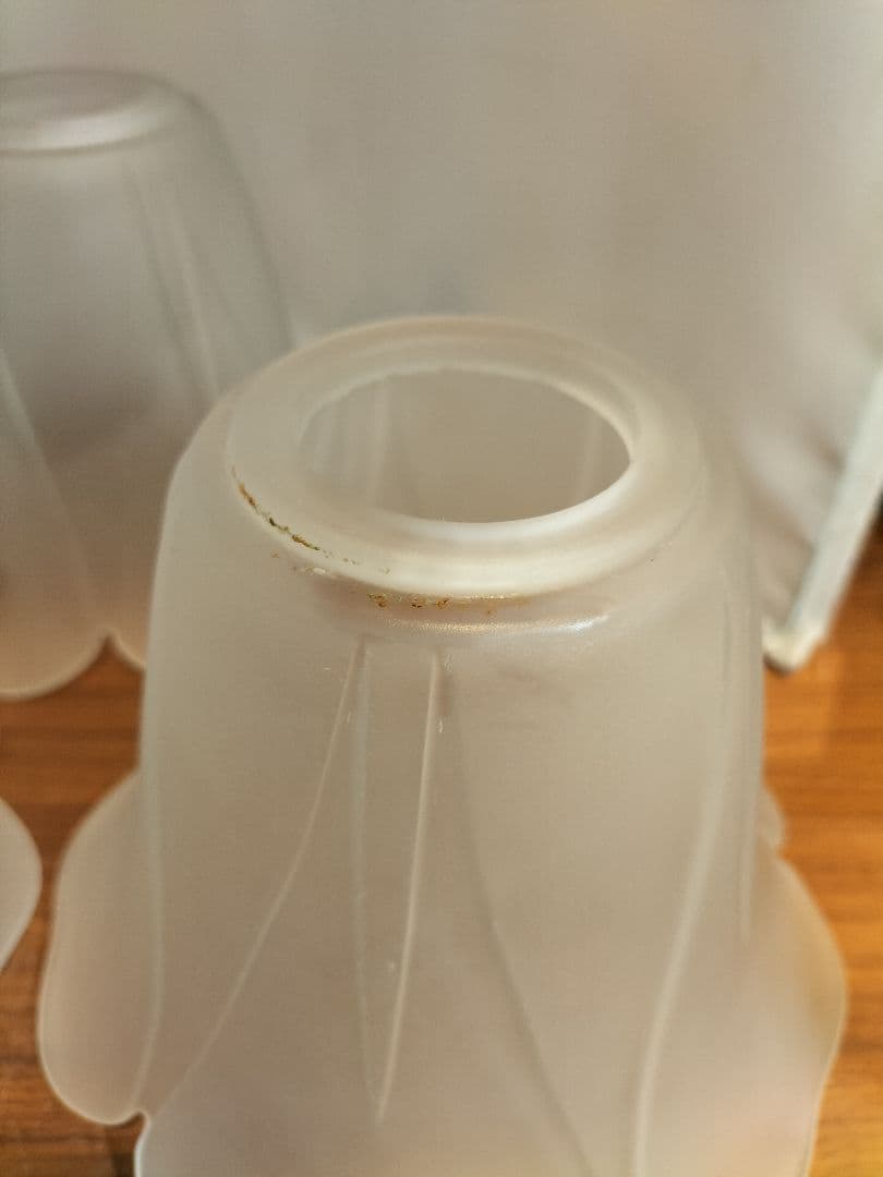 昭和レトロ ランプシェード すりガラス 花　硝子　6個セット