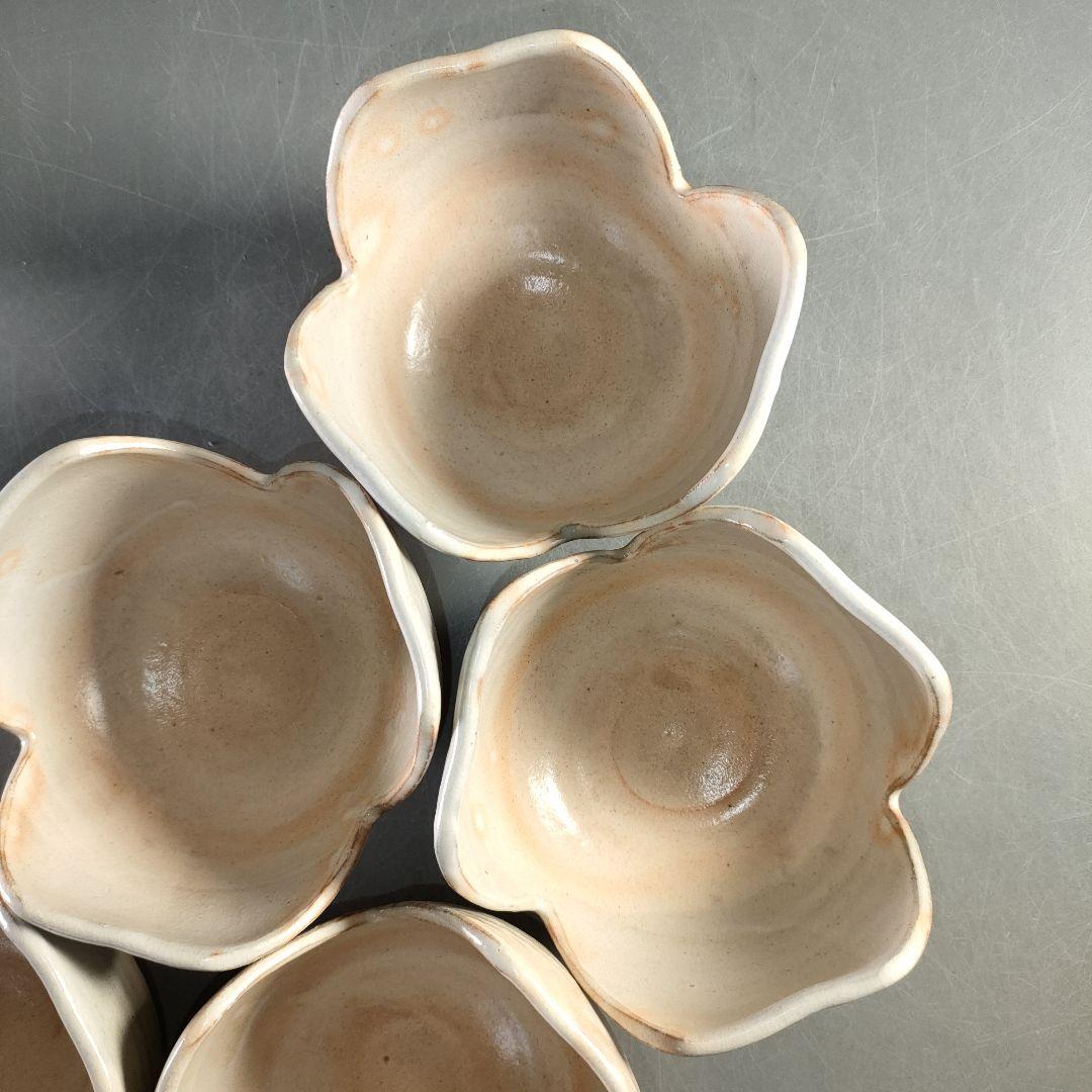 A1366-6/岡田裕 造/萩焼割山椒向付5客/共箱/飾鉢/菓子鉢/懐石道具/