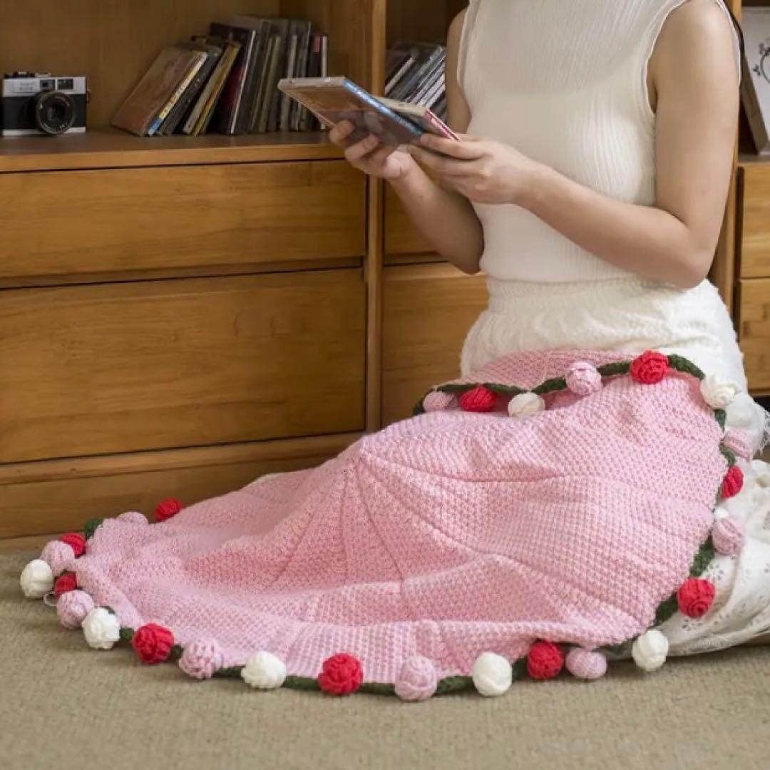 花束 ブランケット ブーケ ブランケット ひざ掛け 約80cm