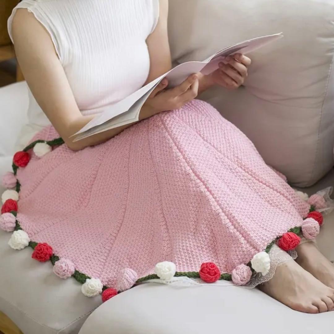 花束 ブランケット ブーケ ブランケット ひざ掛け 約80cm