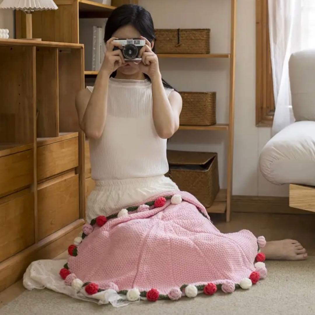 花束 ブランケット ブーケ ブランケット ひざ掛け 約80cm