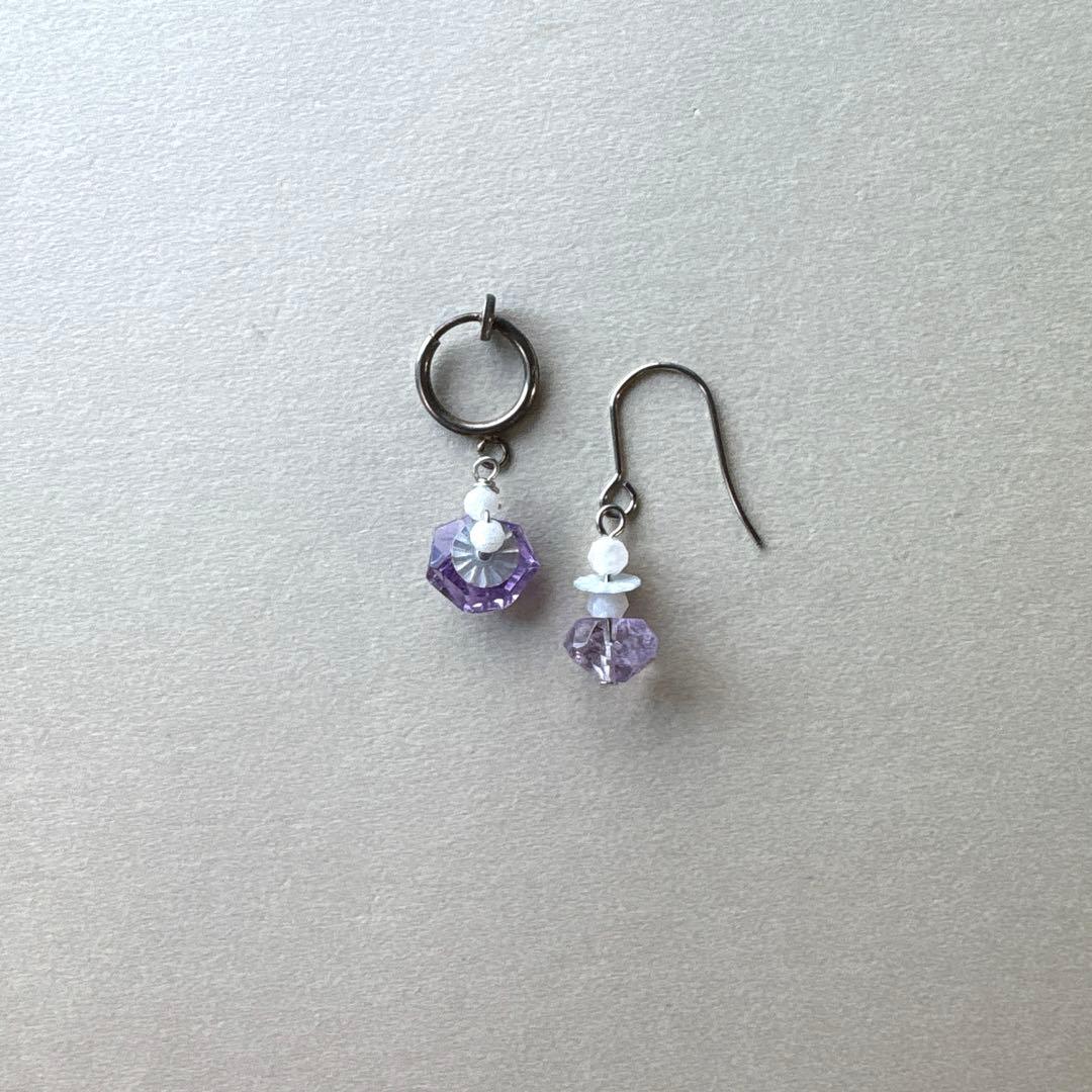 no.209 雪降る夜　流星のamethyst 一点物