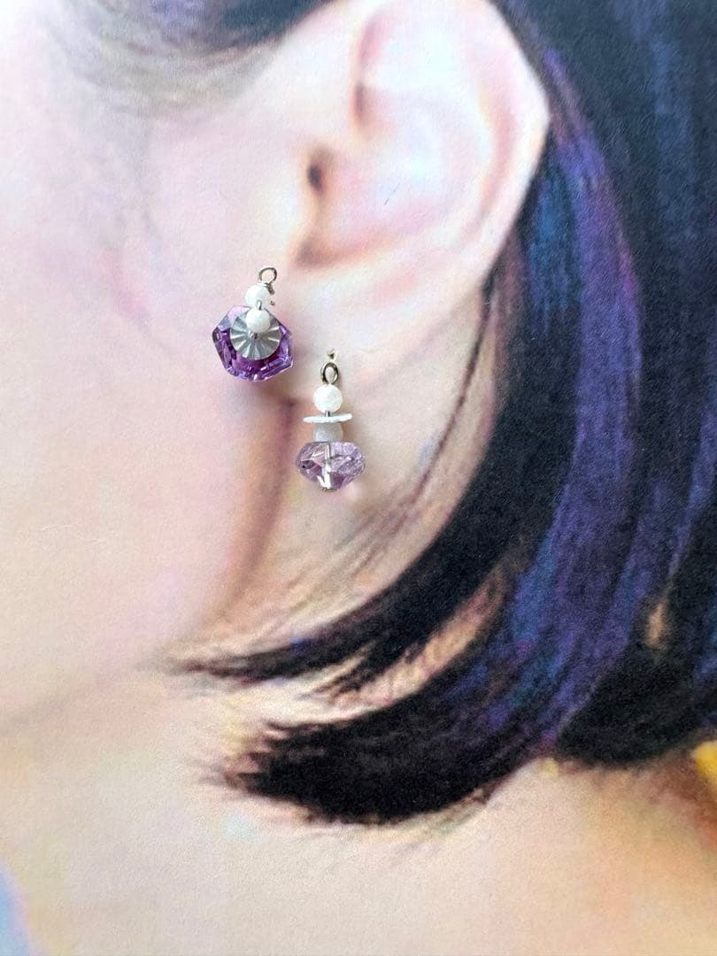 no.209 雪降る夜　流星のamethyst 一点物