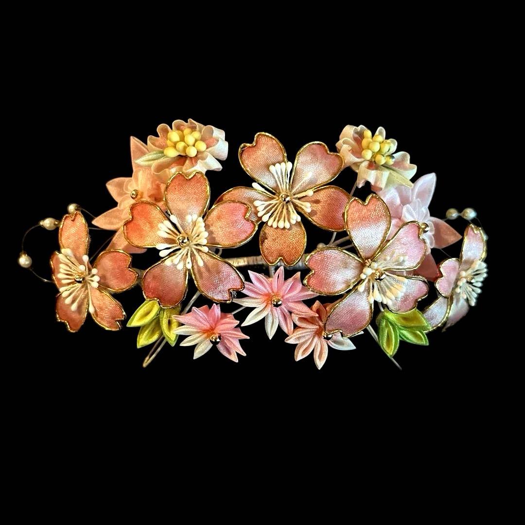 ニャンピー 勝山髪飾り 七五三 7歳 (ピンク)