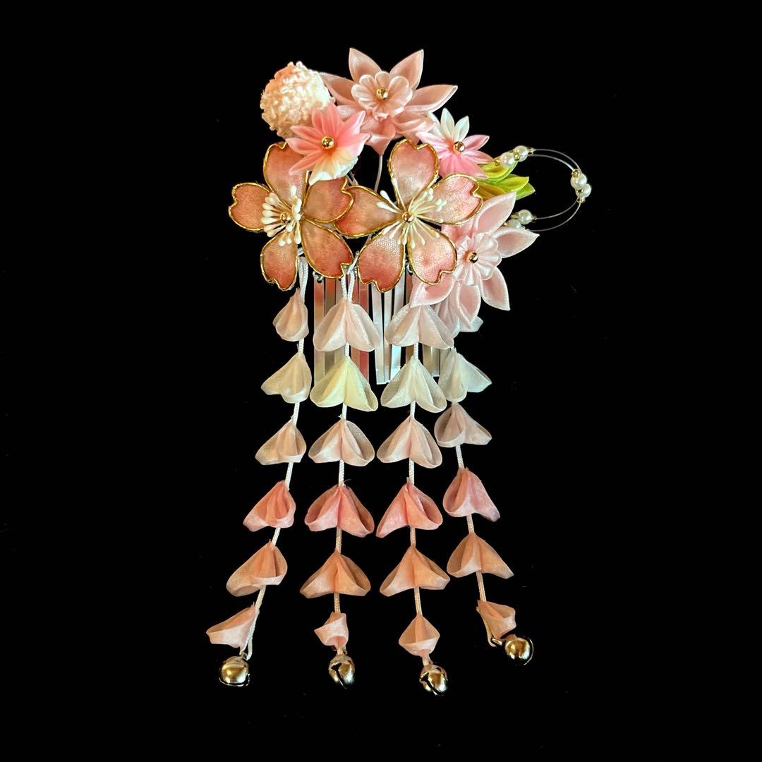 ニャンピー 勝山髪飾り 七五三 7歳 (ピンク)