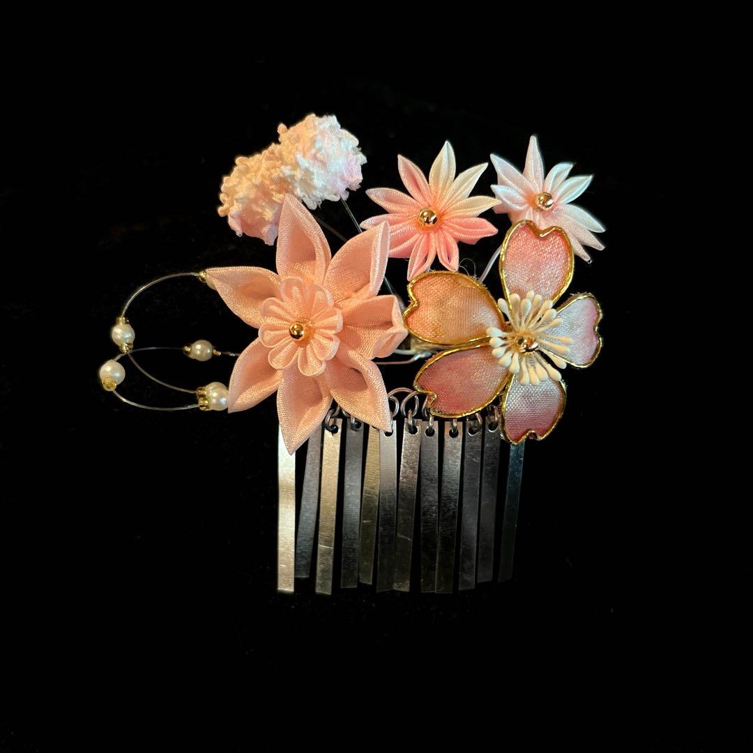 ニャンピー 勝山髪飾り 七五三 7歳 (ピンク)