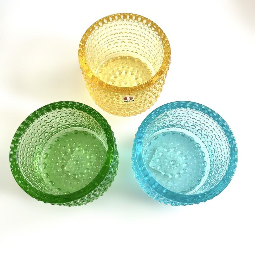 新品 イッタラカステヘルミ キャンドルホルダー レモン ブルー廃盤