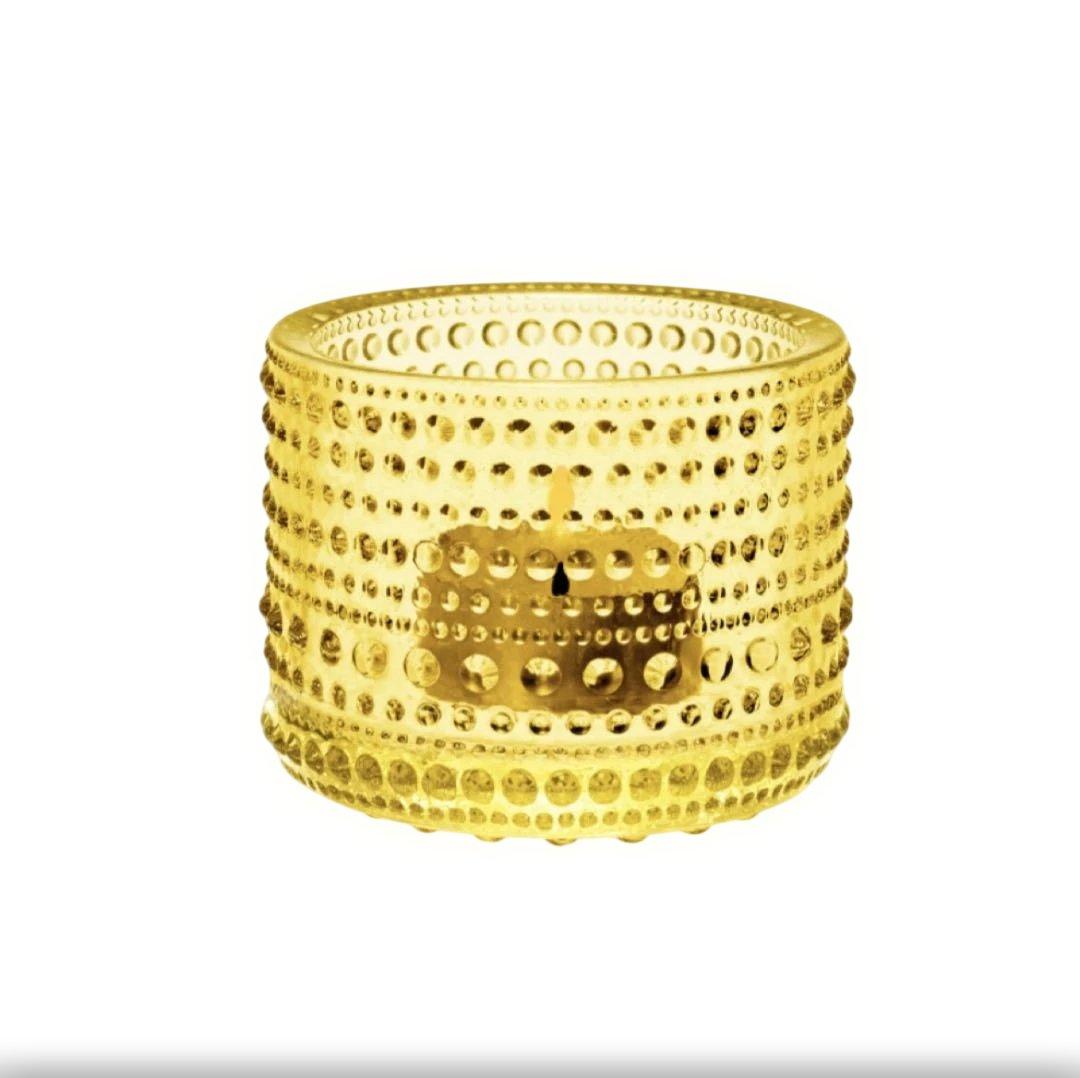 新品 イッタラカステヘルミ キャンドルホルダー レモン ブルー廃盤