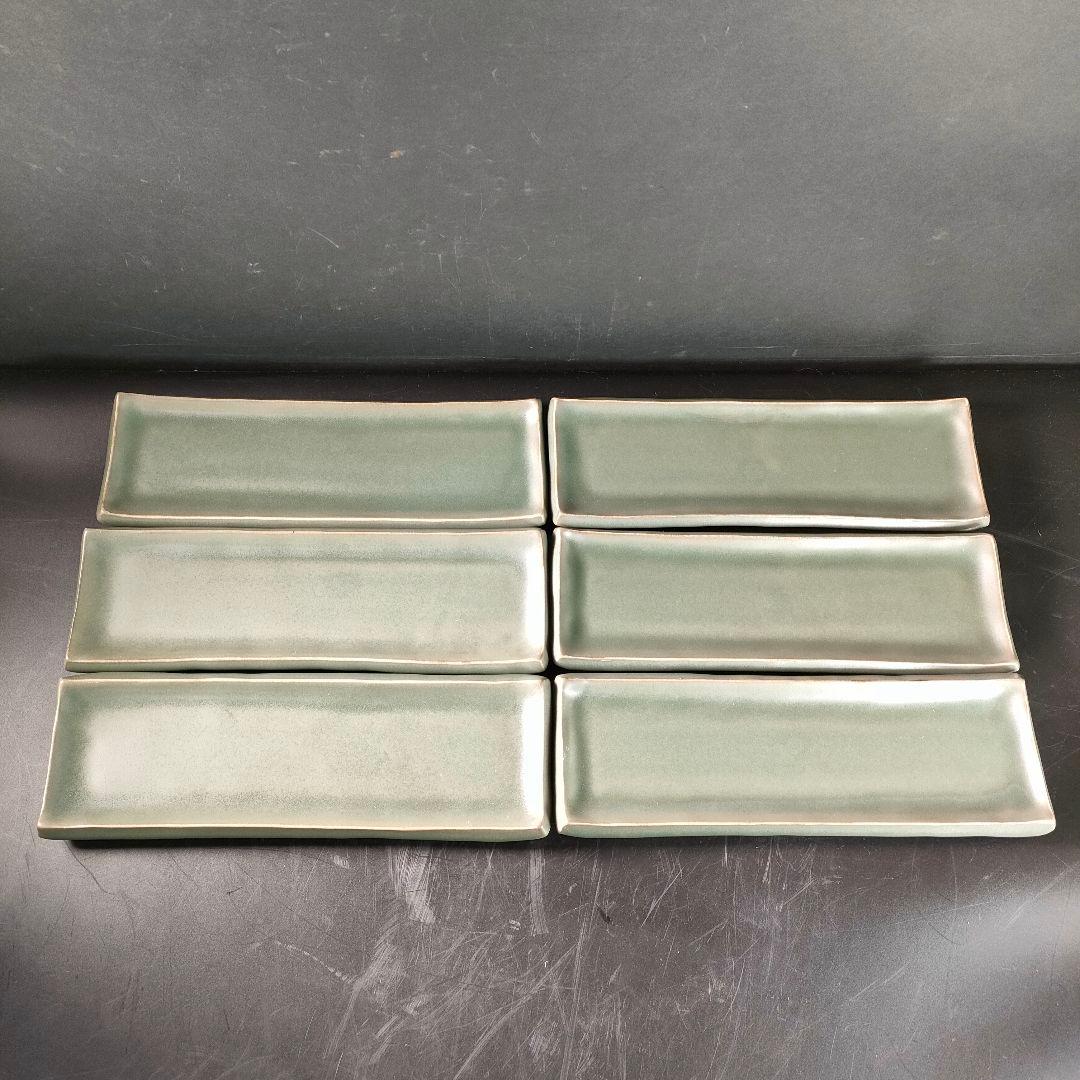 C28-1/木村将人/長角皿6客/飾皿/盛皿/菓子皿/和食器/懐石料理/懐石道具