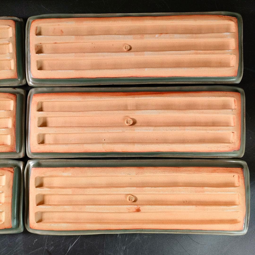 C28-1/木村将人/長角皿6客/飾皿/盛皿/菓子皿/和食器/懐石料理/懐石道具