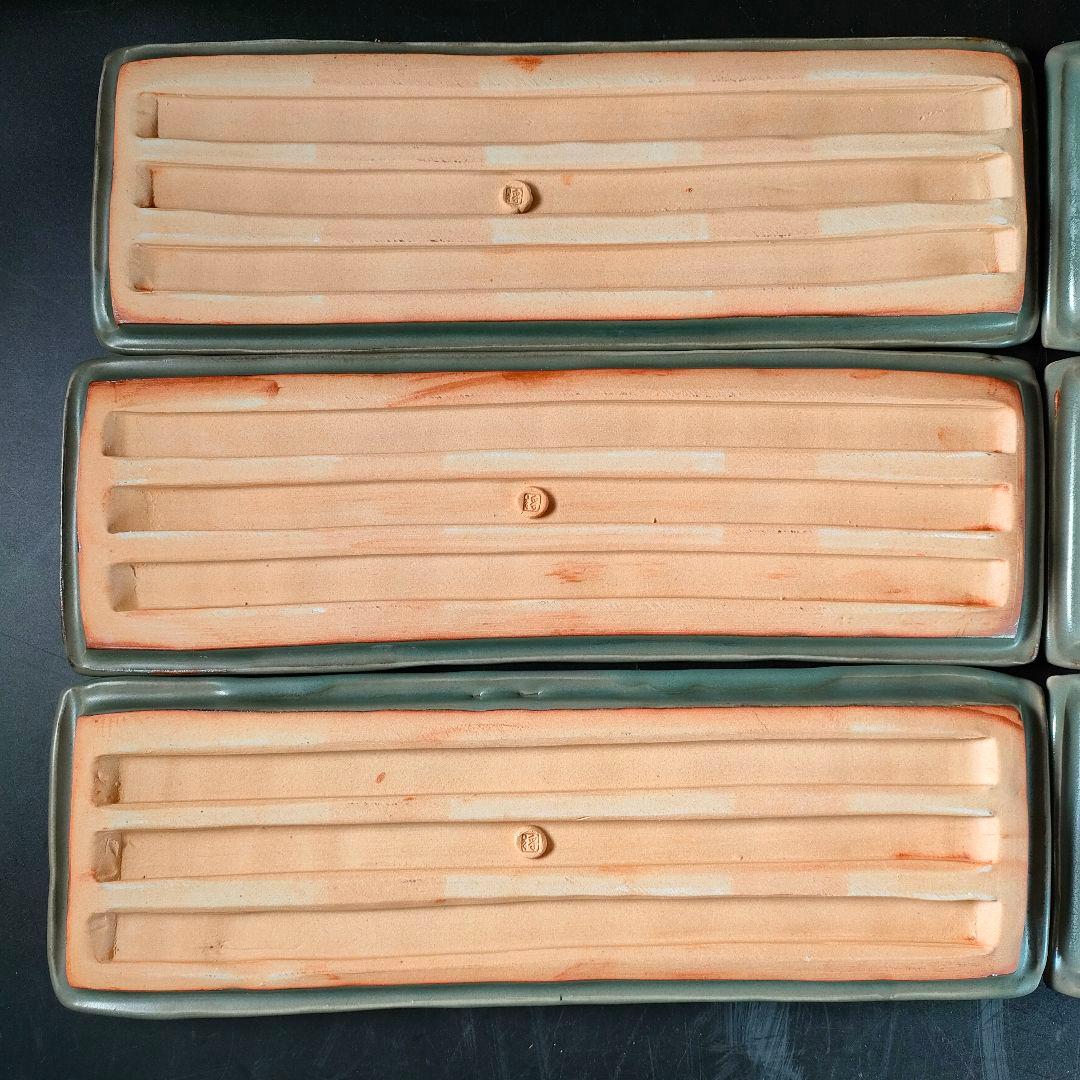 C28-1/木村将人/長角皿6客/飾皿/盛皿/菓子皿/和食器/懐石料理/懐石道具