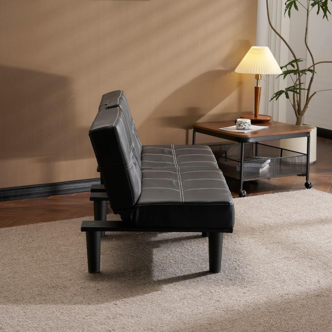 ソファベッド ソファ 2人掛け ベッド カップホルダー付き リクライニングソファ