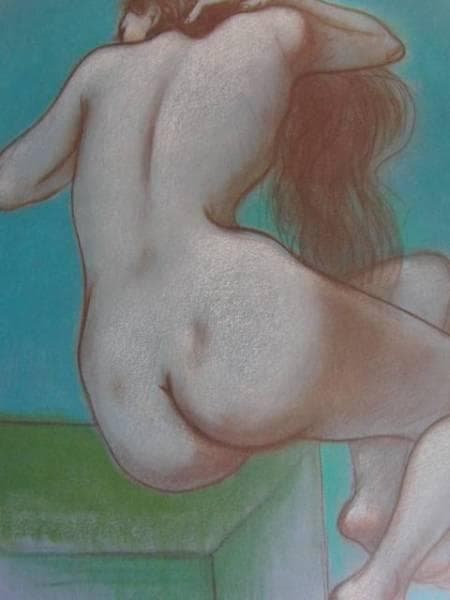 古沢　岩美、向こうむき、希少な額装用画集より、新品額装付、状態良好