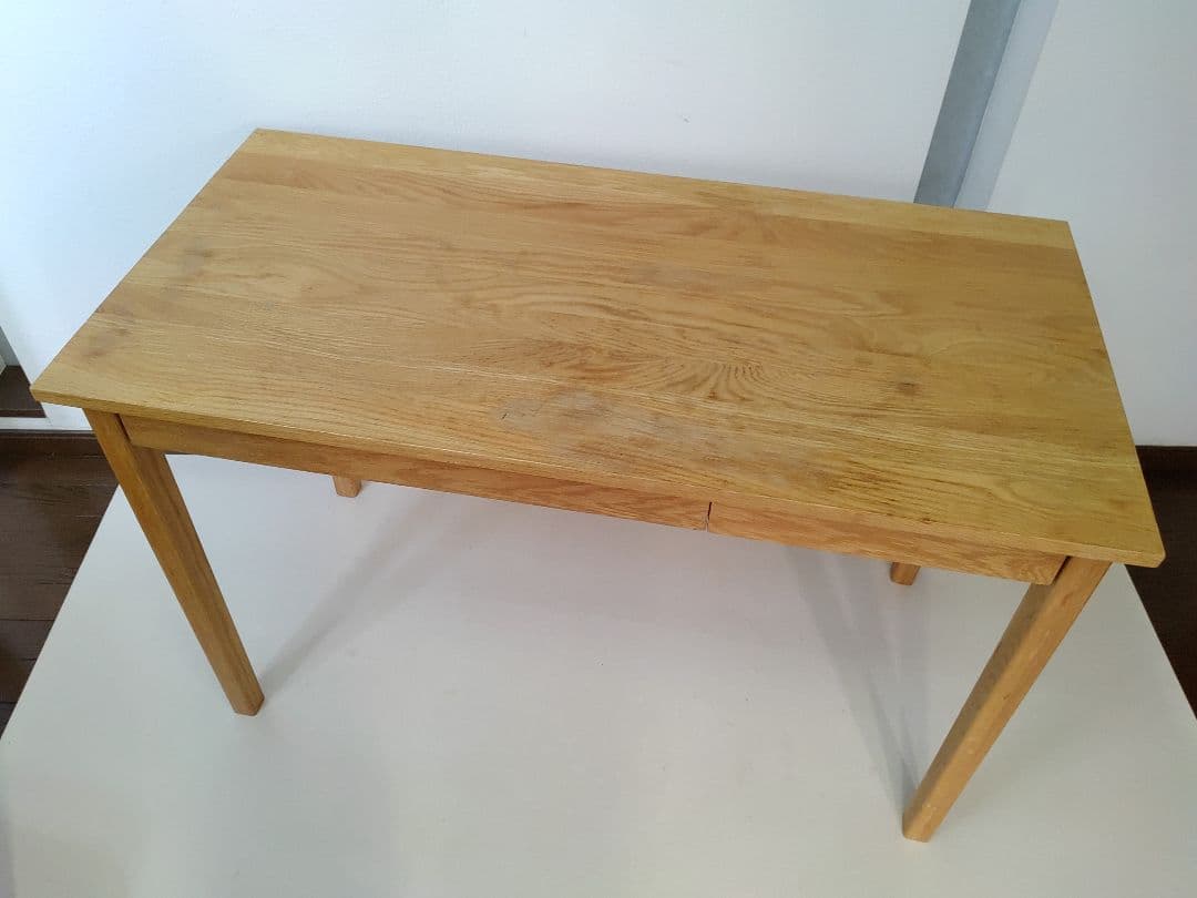 無印良品 良品計画 天然木 デスク 机 フック 引出し付 匿名配送 送料無料