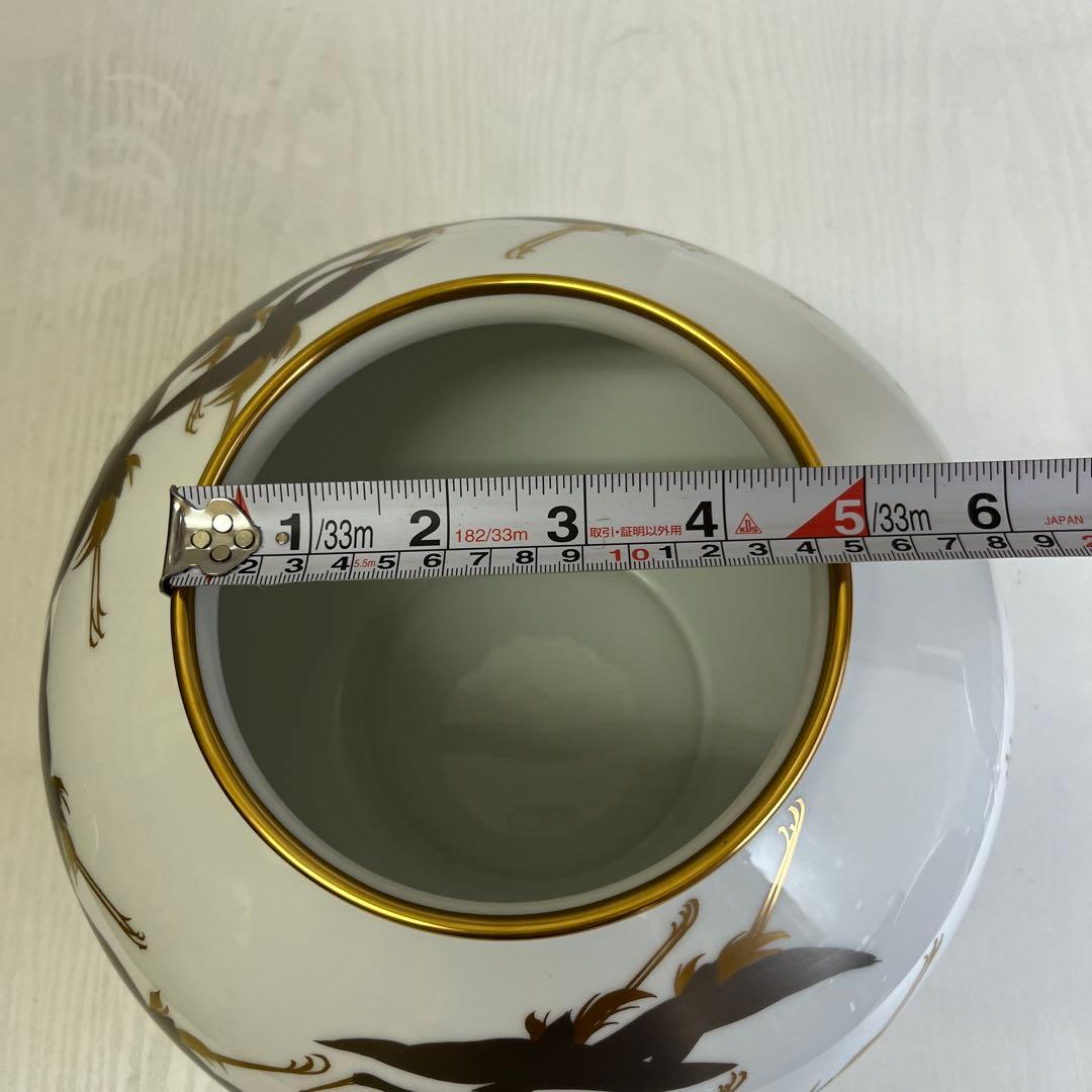 大倉陶園　鶴　金　銀　花瓶　壺