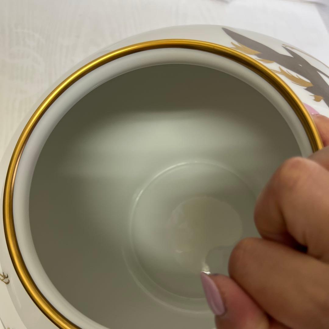 大倉陶園　鶴　金　銀　花瓶　壺